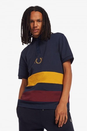 Dark Grey Fred Perry Short Sleeve Rugby Men's Shirts | SG1522WNBY