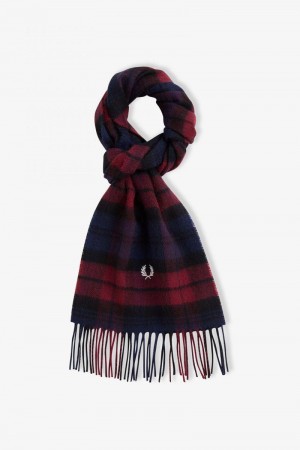 Dark Grey Fred Perry Tartan Men's Scarves | SG1962OKIR