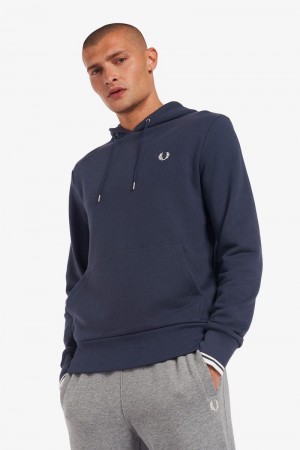 Deep Grey Fred Perry Tipped Hooded Men's Sweatshirts | SG1436PJJQ