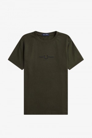 Green Fred Perry Embroidered Kids' T Shirts | SG2028VRWD