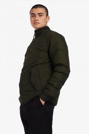 Green Fred Perry Insulated Zip-Through Men's Jackets | SG1853RVDW