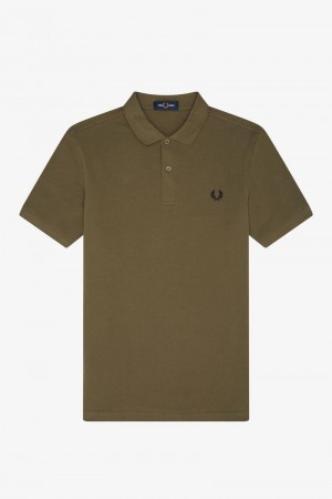 Green Fred Perry M6000 Men's Polo Shirts | SG1580CTVE