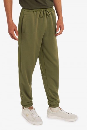 Green Fred Perry Panelled Track Men's Pants | SG1705QMAZ