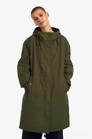 Green Fred Perry Shell Parka Women's Jackets | SG1138CTVE