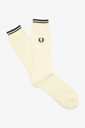 Green Fred Perry Tipped Men's Socks | SG1873BEXC