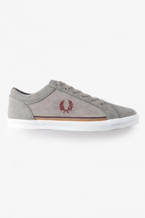 Grey Fred Perry Baseline Men's Shoes | SG1935ILHS