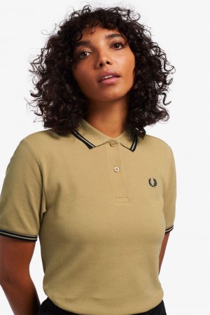 Grey Fred Perry G3600 Women's Polo Shirts | SG1087XYUF