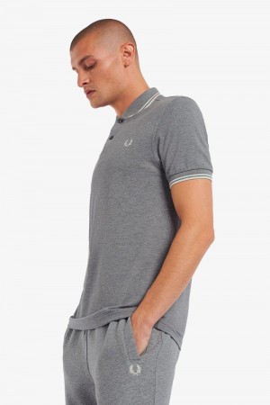 Grey Fred Perry M3600 Men's Polo Shirts | SG1604BEXC