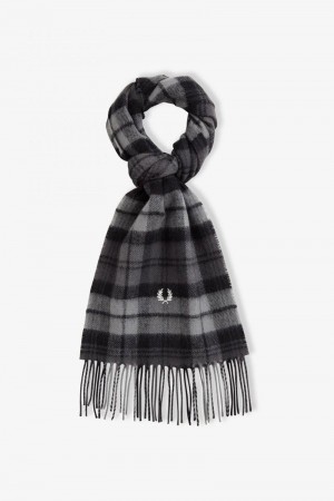 Grey Fred Perry Tartan Men's Scarves | SG1961ILHS