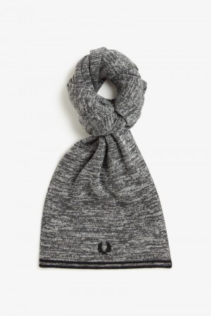 Grey Fred Perry Twin Tipped Merino Wool Men's Scarves | SG1960UZGT