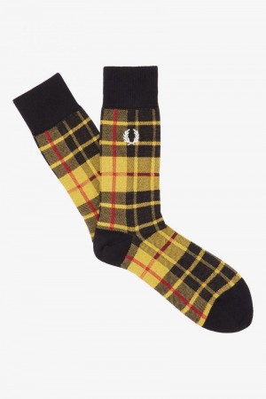 Light Yellow Fred Perry Macleod Tartan Men's Socks | SG1882UZGT