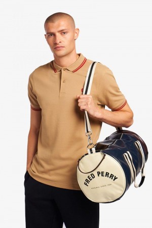 Multicolor Navy Fred Perry Multi Colour Barrel Men's Bags | SG1999ZUTG