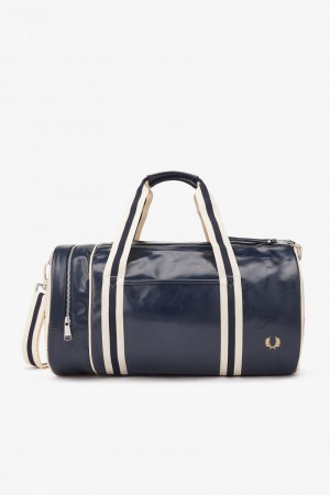 Navy Fred Perry Classic Barrel Men's Bags | SG2017SGLO