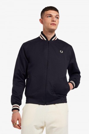 Navy Fred Perry J3856 Men's Jackets | SG1837FDNM