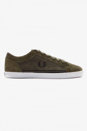 Olive Fred Perry Baseline Men's Shoes | SG1939SGLO