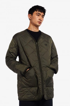 Olive Green Fred Perry J2852 Men's Jackets | SG1844XYUF