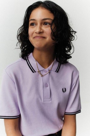 Purple Fred Perry G3600 Women's Polo Shirts | SG1083NWYB