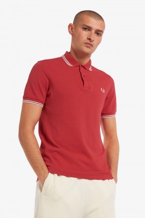 Red Fred Perry M3600 Men's Polo Shirts | SG1600WNBY