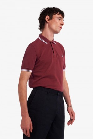 Red Fred Perry M3600 Men's Polo Shirts | SG1612HAPK