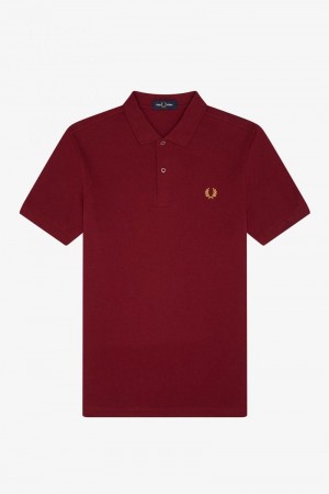 Red Fred Perry M6000 Men's Polo Shirts | SG1576MQZA