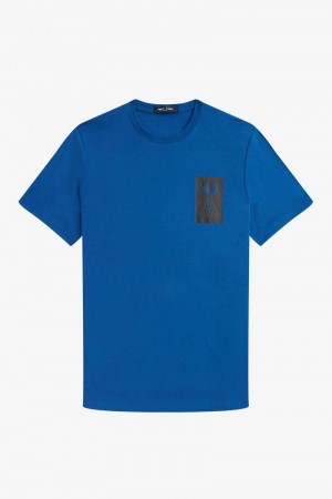 Royal Fred Perry Printed Chest Patch Men's T Shirts | SG1310YXFU