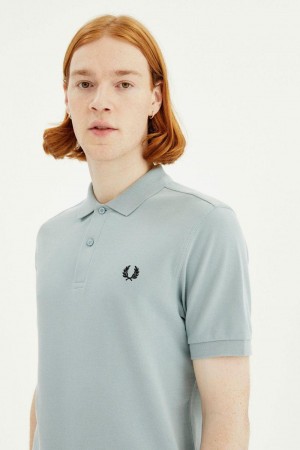 Silver Blue Fred Perry M6000 Men's Polo Shirts | SG1578BEXC