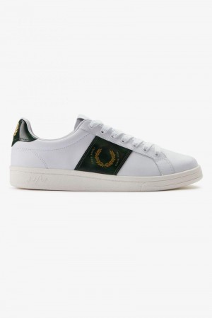 White Fred Perry B721 Men's Shoes | SG1948XYUF