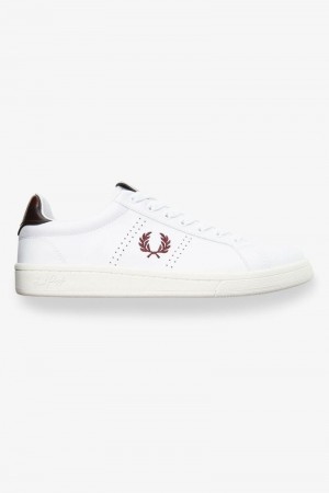 White Fred Perry B721 Men's Shoes | SG1949CTVE