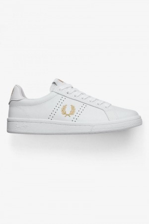 White Fred Perry B721 Men's Shoes | SG1950VRWD