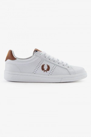 White Fred Perry B721 Men's Shoes | SG1951BEXC