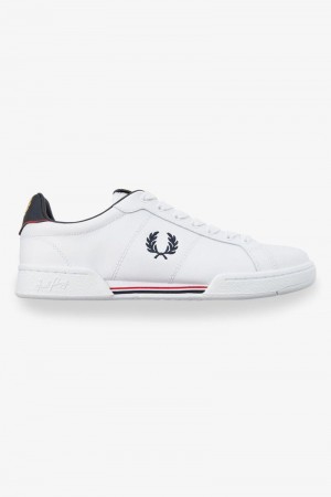 White Fred Perry B722 Men's Shoes | SG1943HAPK