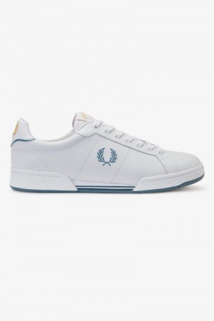 White Fred Perry B722 Men's Shoes | SG1944JPQJ