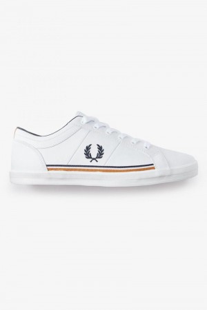 White Fred Perry Baseline Men's Shoes | SG1933YXFU