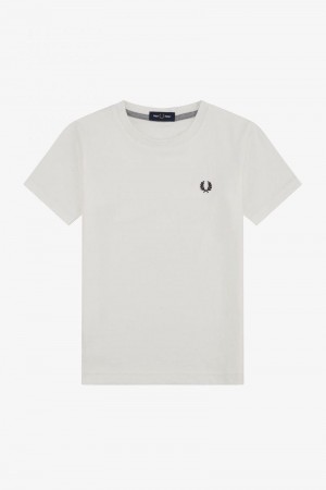 White Fred Perry Crew Neck Kids' T Shirts | SG2031MQZA