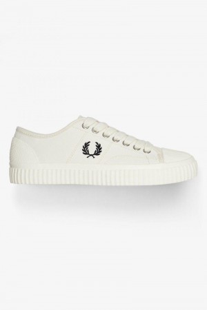 White Fred Perry Hughes Low Men's Shoes | SG1914DFMN