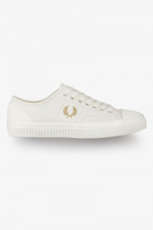 White Fred Perry Hughes Low Men's Shoes | SG1915FDNM