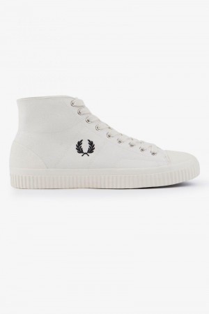 White Fred Perry Hughes Mid Men's Shoes | SG1911PJJQ