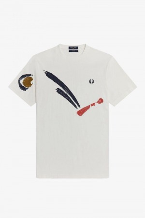 White Fred Perry M3839 Men's T Shirts | SG1331AHKP