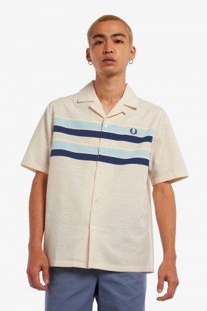 White Fred Perry M3851 Men's Shirts | SG1542ILHS