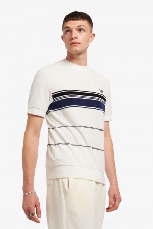 White Fred Perry M8802 Men's T Shirts | SG1326HAPK