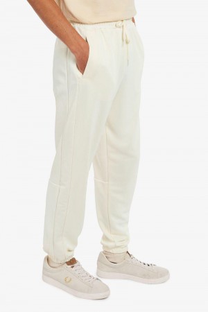 White Fred Perry Panelled Track Men's Pants | SG1706MQZA