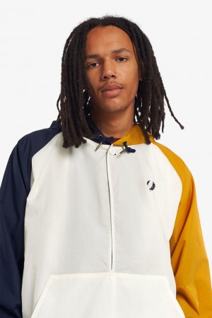 White Fred Perry Ripstop Windbreaker Men's Jackets | SG1811FDNM