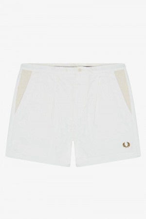 White Fred Perry S3816 Men's Shorts | SG1490ILHS