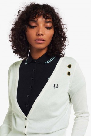 White Fred Perry SK3014 Women's Knitwear | SG1119GSOL