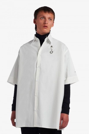 White Fred Perry SM1958 Men's Shirts | SG1519TCEV