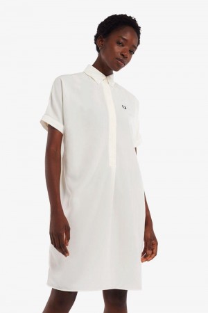 White Fred Perry Shirt Women's Dress | SG1165XYUF