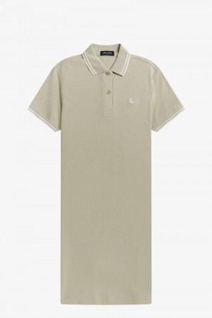 White Fred Perry Twin Tipped Shirt Women's Dress | SG1151OKIR