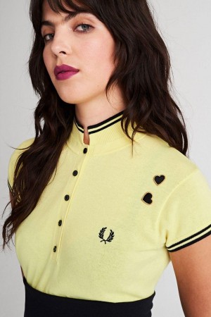 Yellow Fred Perry SK3004 Women's Knitwear | SG1122SGLO